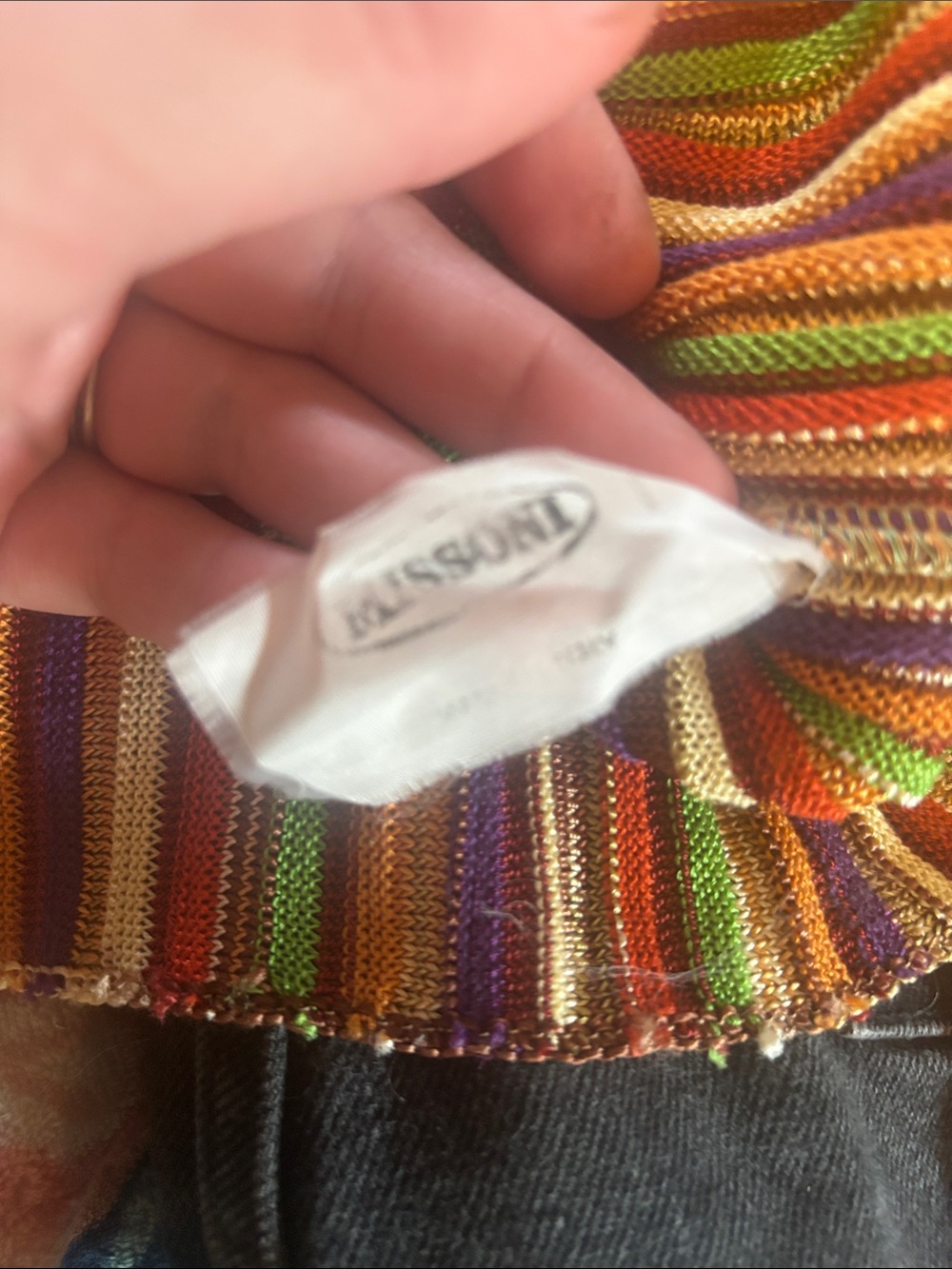 vintage Missoni Multicolor Striped V-Neck Button Front Top - Picture 6 of 7
